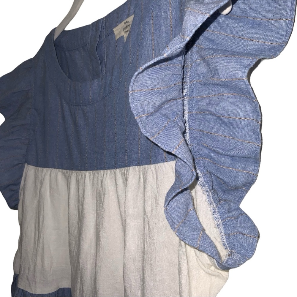 Entro Ruffle Sleeve Color Block Blouse - Picture 7 of 14